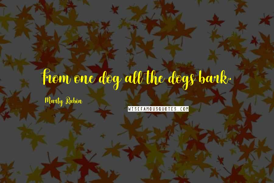 Marty Rubin Quotes: From one dog all the dogs bark.