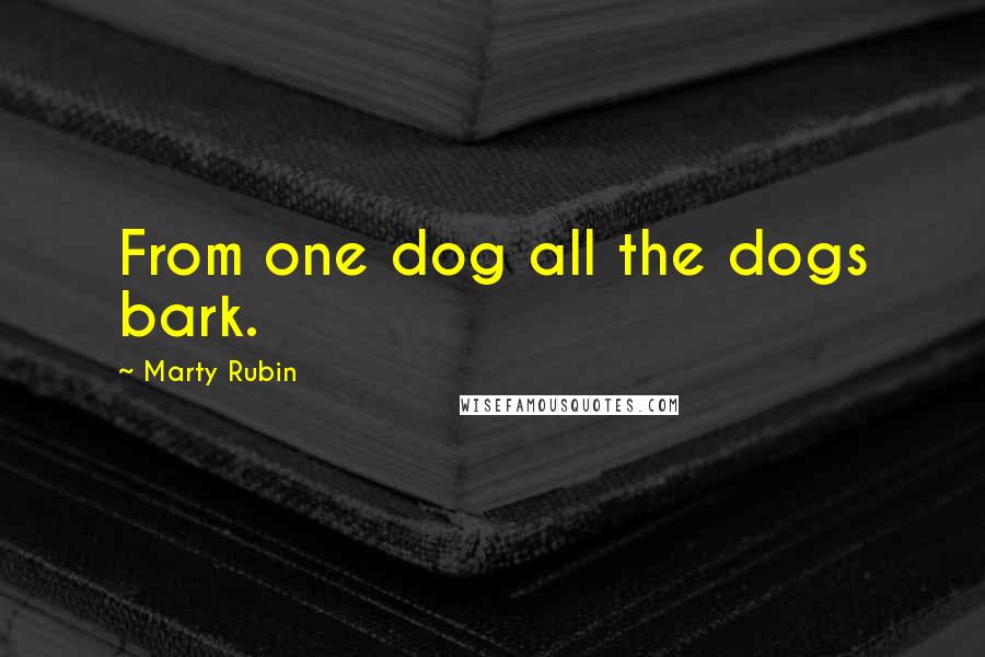 Marty Rubin Quotes: From one dog all the dogs bark.