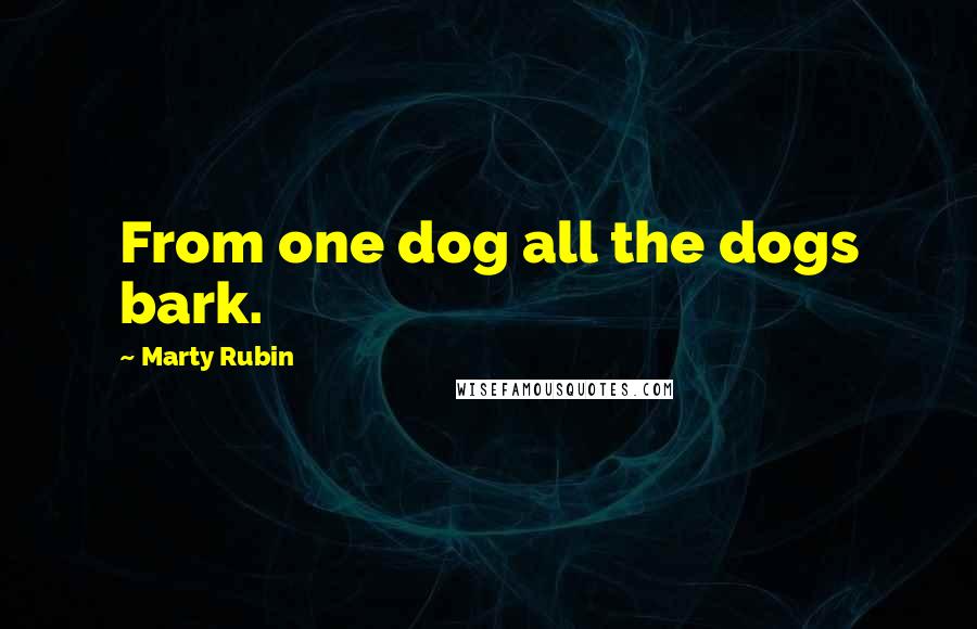 Marty Rubin Quotes: From one dog all the dogs bark.