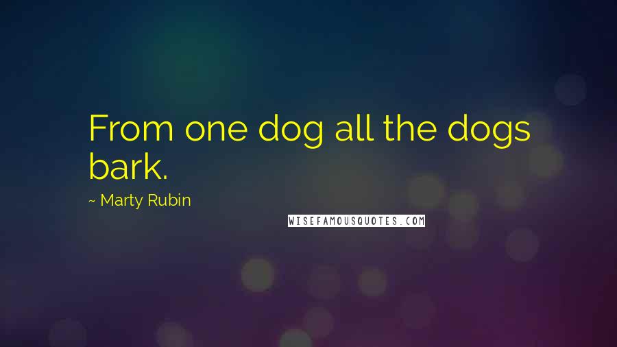 Marty Rubin Quotes: From one dog all the dogs bark.