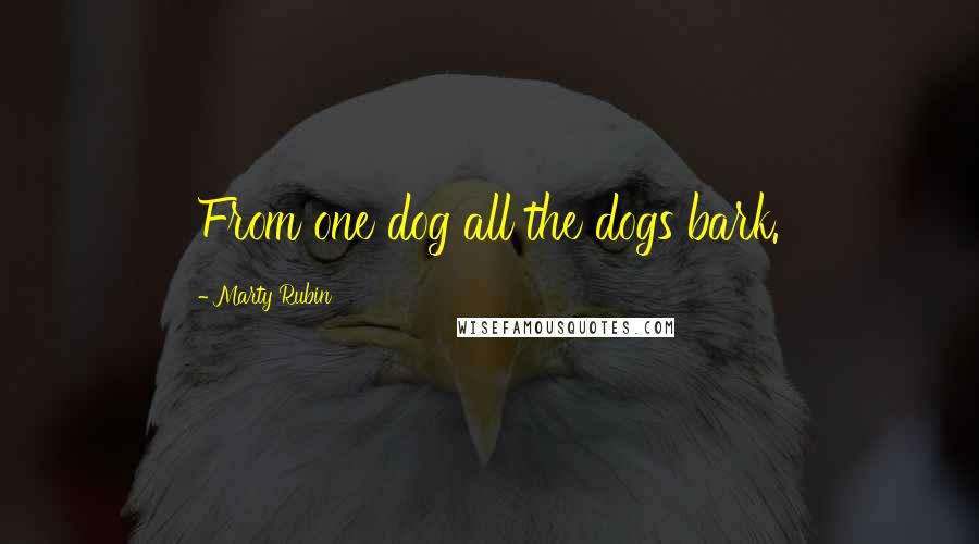 Marty Rubin Quotes: From one dog all the dogs bark.