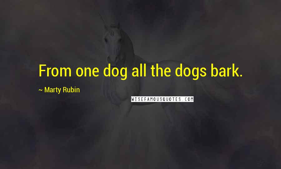 Marty Rubin Quotes: From one dog all the dogs bark.