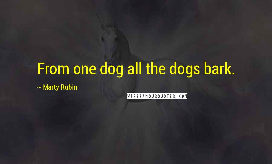 Marty Rubin Quotes: From one dog all the dogs bark.