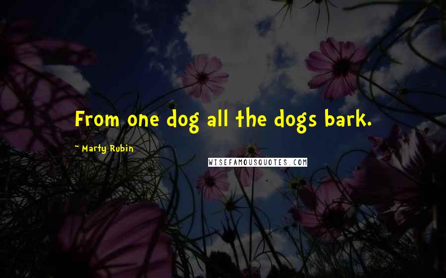 Marty Rubin Quotes: From one dog all the dogs bark.