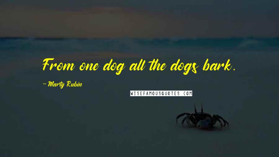 Marty Rubin Quotes: From one dog all the dogs bark.