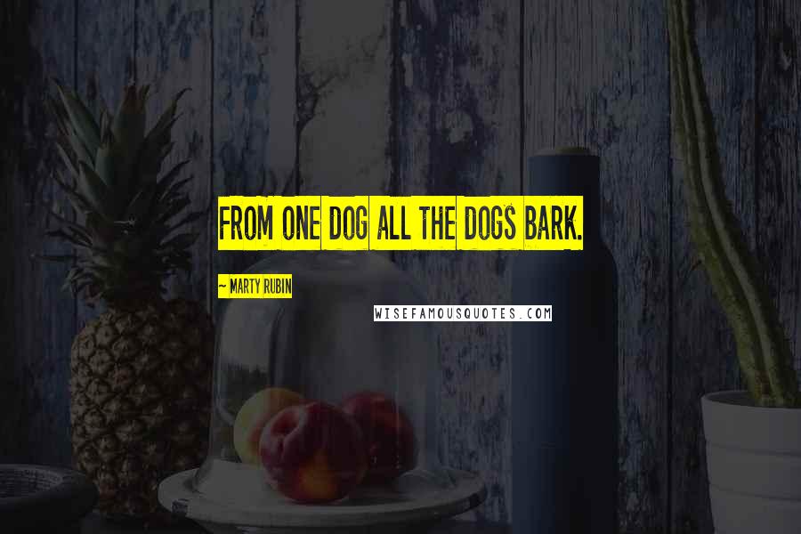 Marty Rubin Quotes: From one dog all the dogs bark.