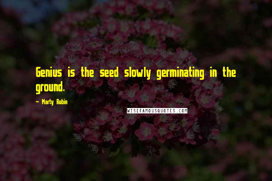 Marty Rubin Quotes: Genius is the seed slowly germinating in the ground.