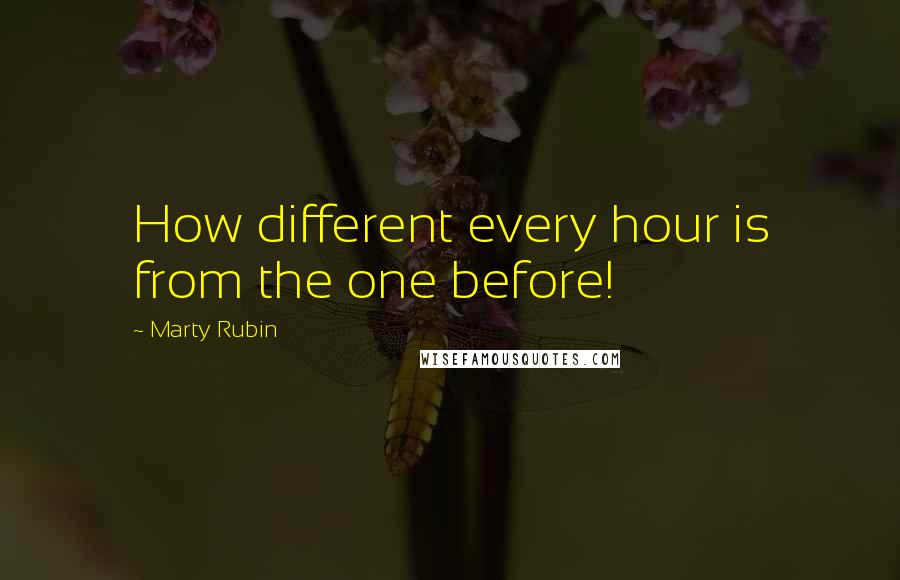 Marty Rubin Quotes: How different every hour is from the one before!