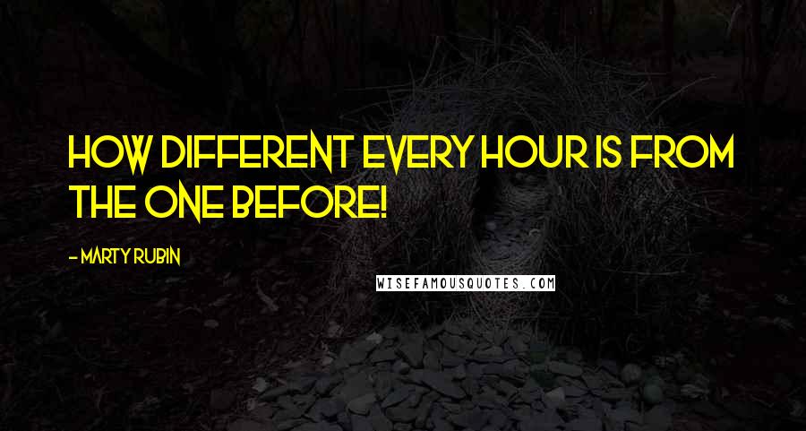 Marty Rubin Quotes: How different every hour is from the one before!