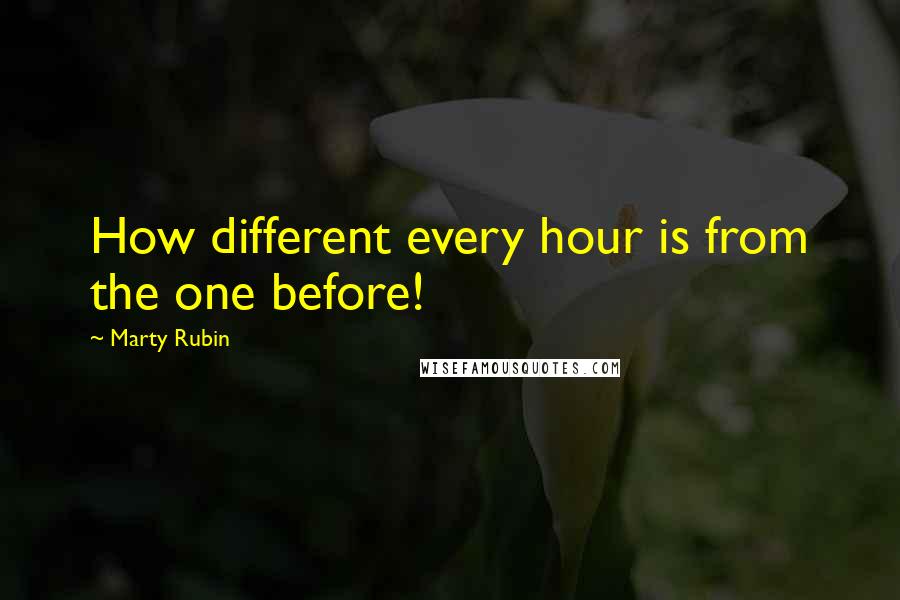 Marty Rubin Quotes: How different every hour is from the one before!