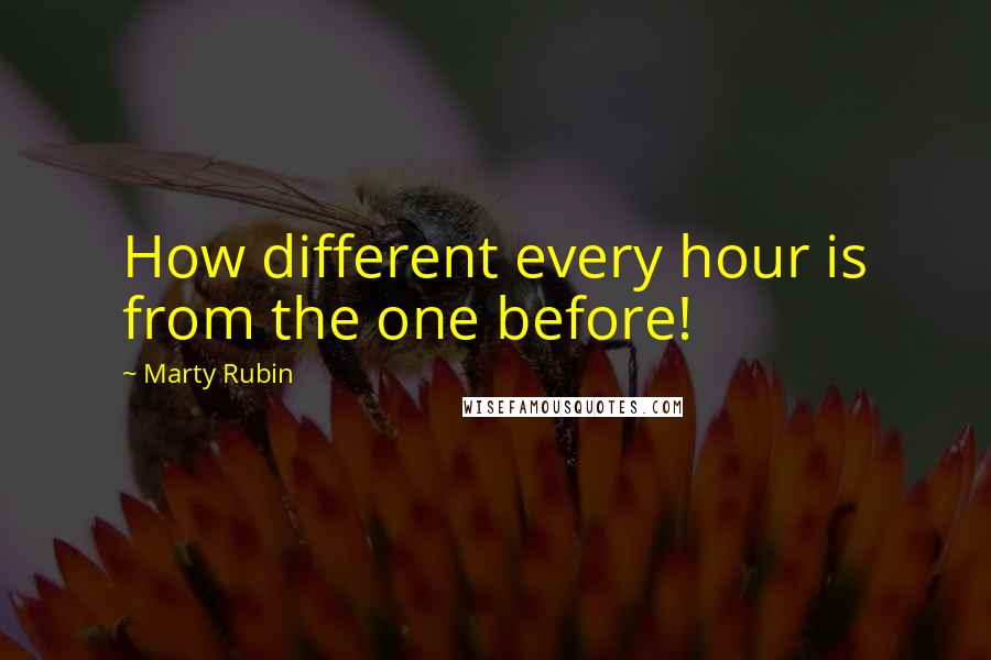 Marty Rubin Quotes: How different every hour is from the one before!