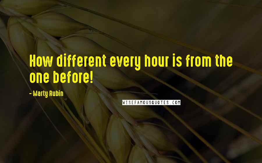 Marty Rubin Quotes: How different every hour is from the one before!