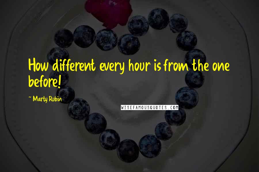 Marty Rubin Quotes: How different every hour is from the one before!