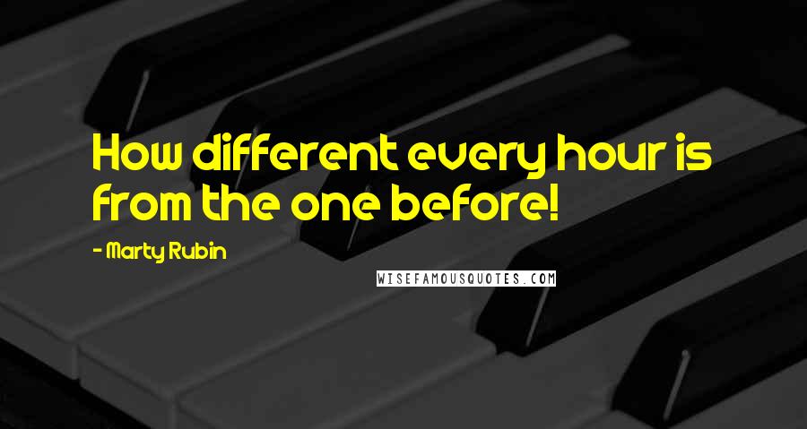 Marty Rubin Quotes: How different every hour is from the one before!