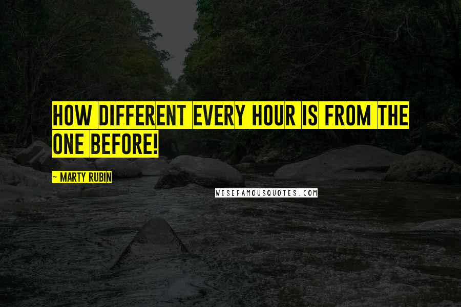 Marty Rubin Quotes: How different every hour is from the one before!