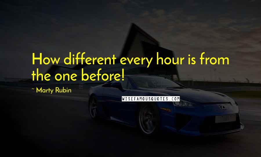 Marty Rubin Quotes: How different every hour is from the one before!