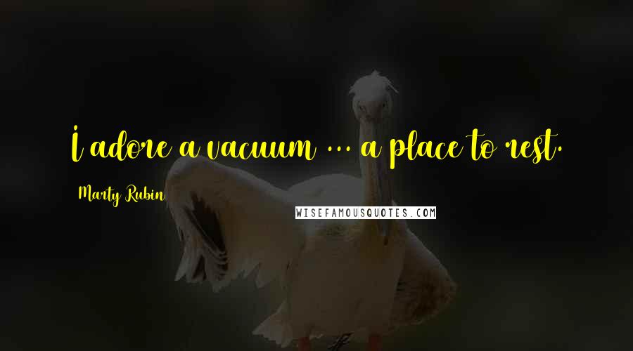 Marty Rubin Quotes: I adore a vacuum ... a place to rest.