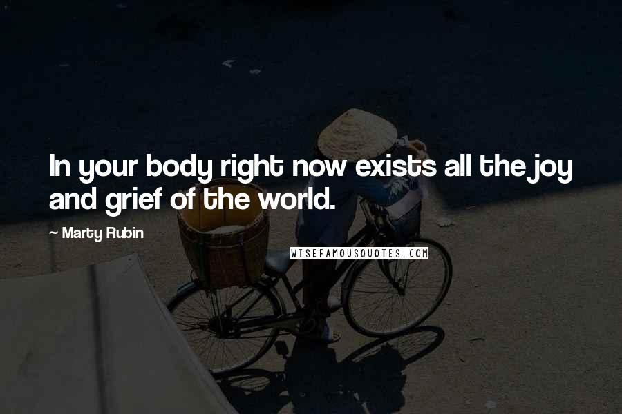Marty Rubin Quotes: In your body right now exists all the joy and grief of the world.