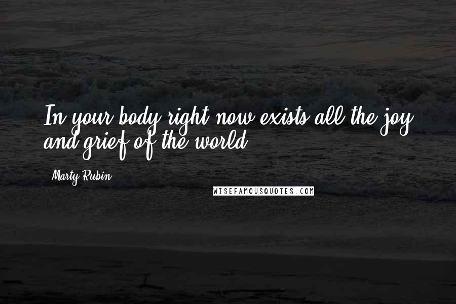 Marty Rubin Quotes: In your body right now exists all the joy and grief of the world.