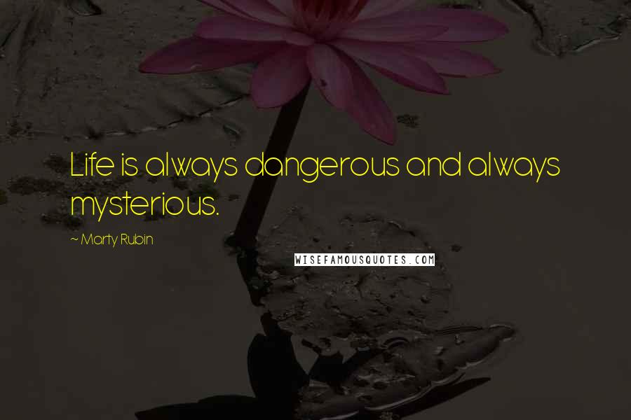 Marty Rubin Quotes: Life is always dangerous and always mysterious.