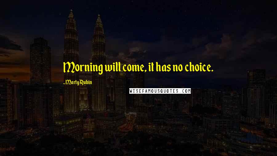 Marty Rubin Quotes: Morning will come, it has no choice.