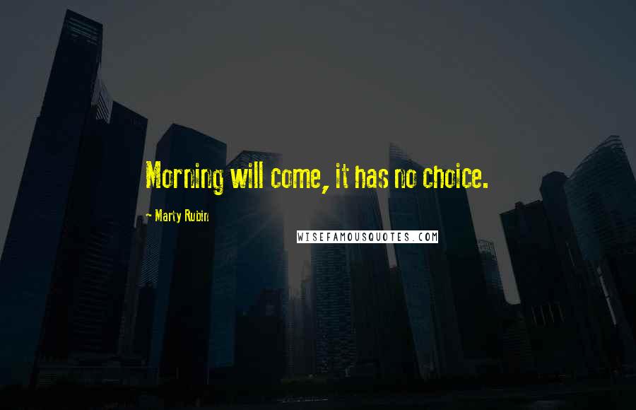 Marty Rubin Quotes: Morning will come, it has no choice.