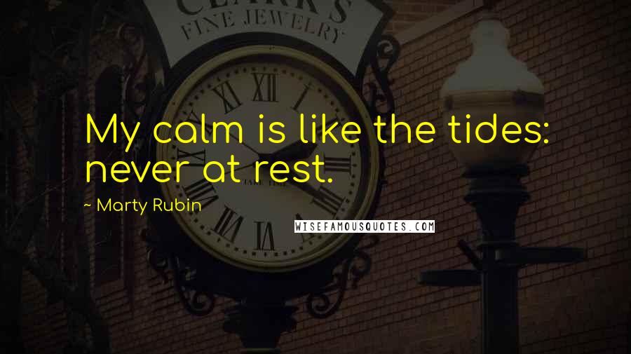 Marty Rubin Quotes: My calm is like the tides: never at rest.