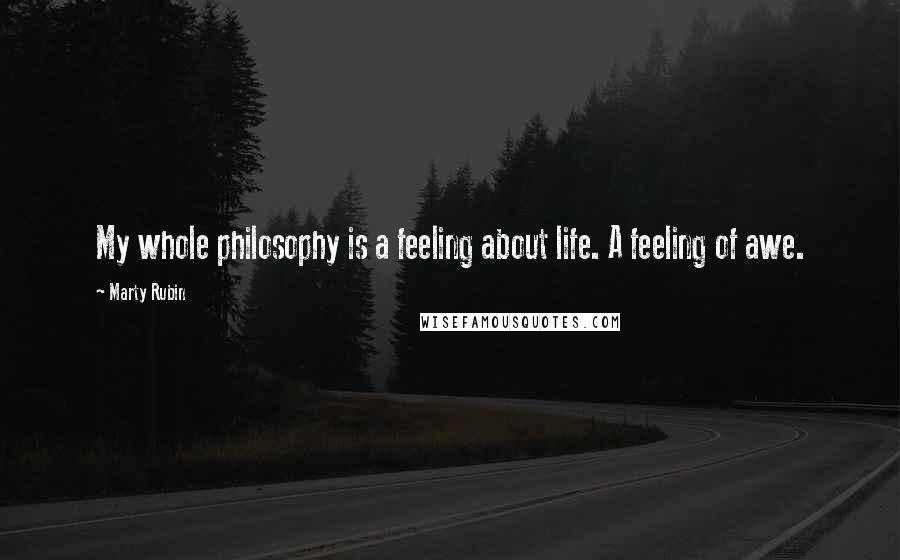 Marty Rubin Quotes: My whole philosophy is a feeling about life. A feeling of awe.