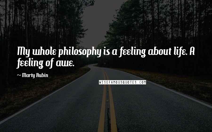 Marty Rubin Quotes: My whole philosophy is a feeling about life. A feeling of awe.