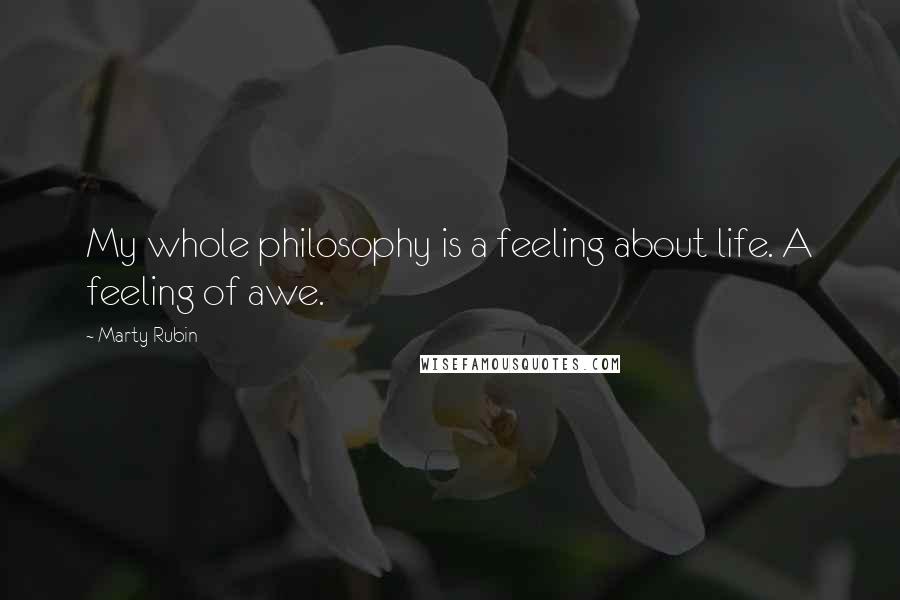 Marty Rubin Quotes: My whole philosophy is a feeling about life. A feeling of awe.