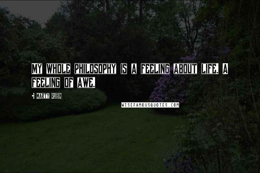 Marty Rubin Quotes: My whole philosophy is a feeling about life. A feeling of awe.