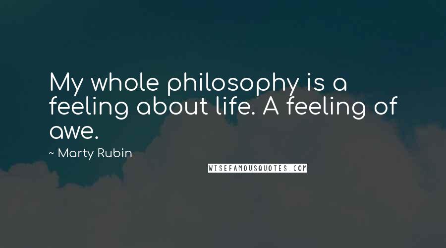 Marty Rubin Quotes: My whole philosophy is a feeling about life. A feeling of awe.