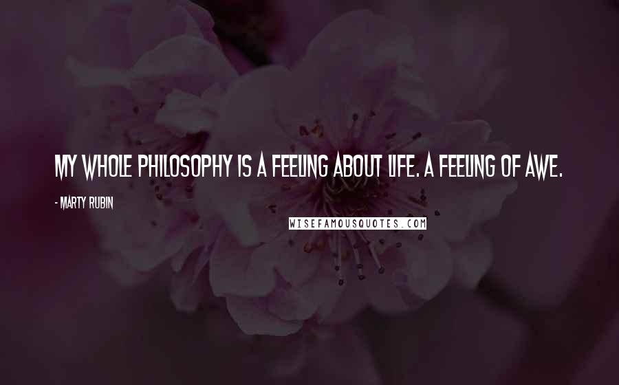 Marty Rubin Quotes: My whole philosophy is a feeling about life. A feeling of awe.