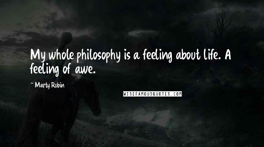 Marty Rubin Quotes: My whole philosophy is a feeling about life. A feeling of awe.