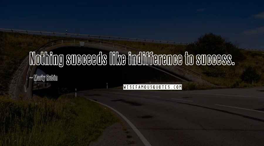 Marty Rubin Quotes: Nothing succeeds like indifference to success.