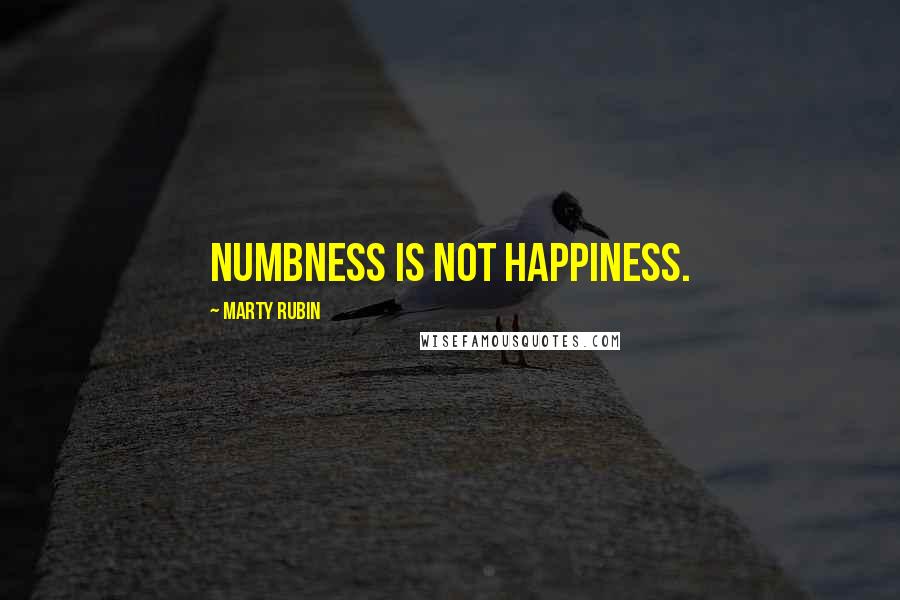 Marty Rubin Quotes: Numbness is not happiness.