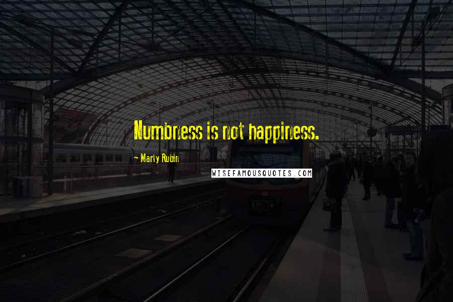 Marty Rubin Quotes: Numbness is not happiness.