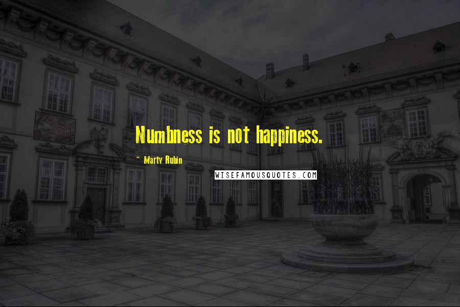 Marty Rubin Quotes: Numbness is not happiness.