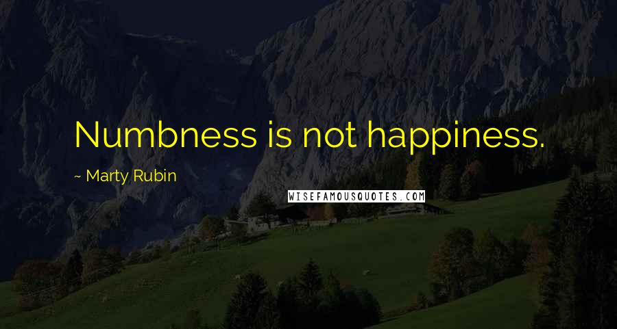 Marty Rubin Quotes: Numbness is not happiness.