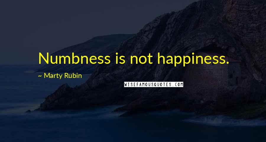 Marty Rubin Quotes: Numbness is not happiness.