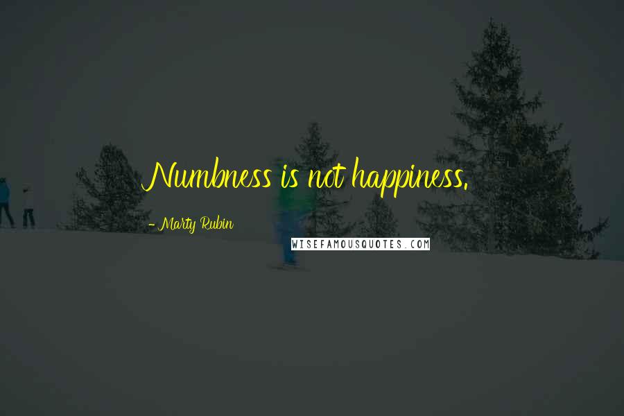 Marty Rubin Quotes: Numbness is not happiness.