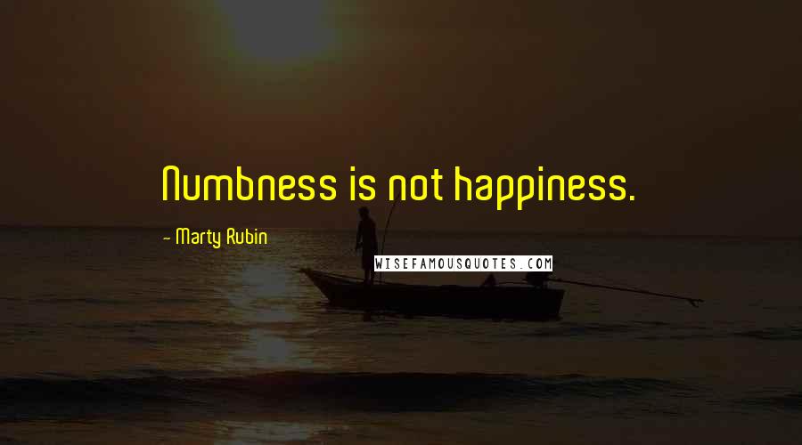 Marty Rubin Quotes: Numbness is not happiness.