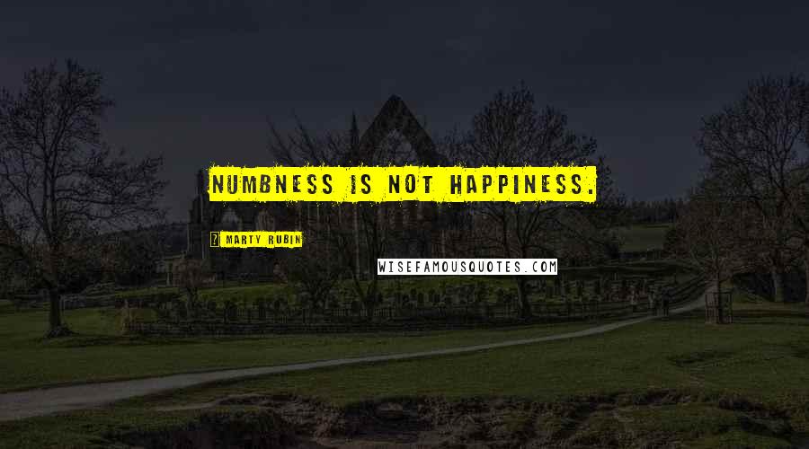 Marty Rubin Quotes: Numbness is not happiness.