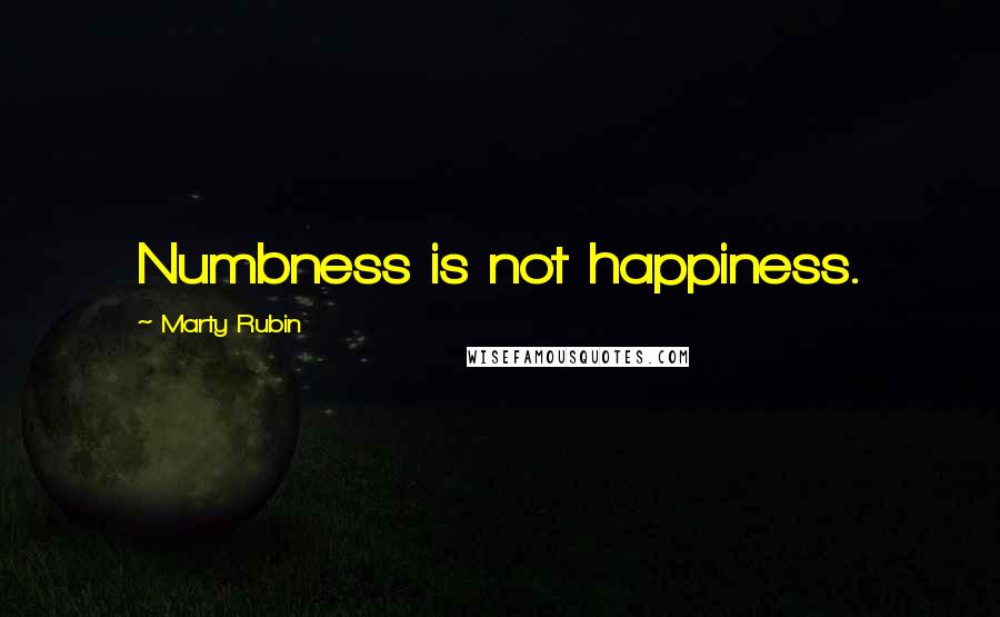 Marty Rubin Quotes: Numbness is not happiness.