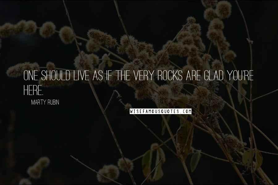 Marty Rubin Quotes: One should live as if the very rocks are glad you're here.