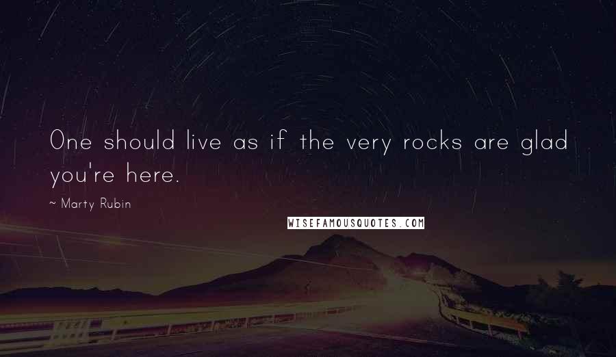 Marty Rubin Quotes: One should live as if the very rocks are glad you're here.