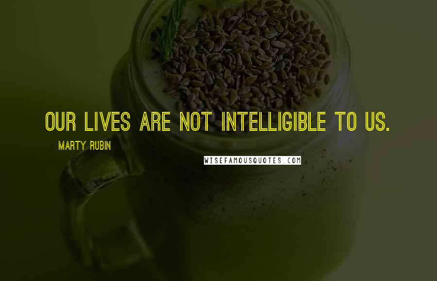 Marty Rubin Quotes: Our lives are not intelligible to us.