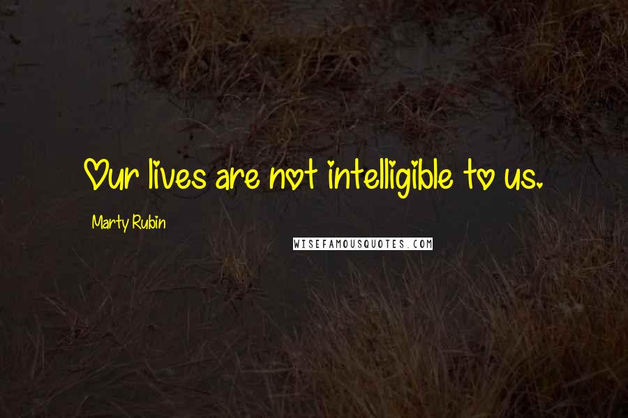 Marty Rubin Quotes: Our lives are not intelligible to us.