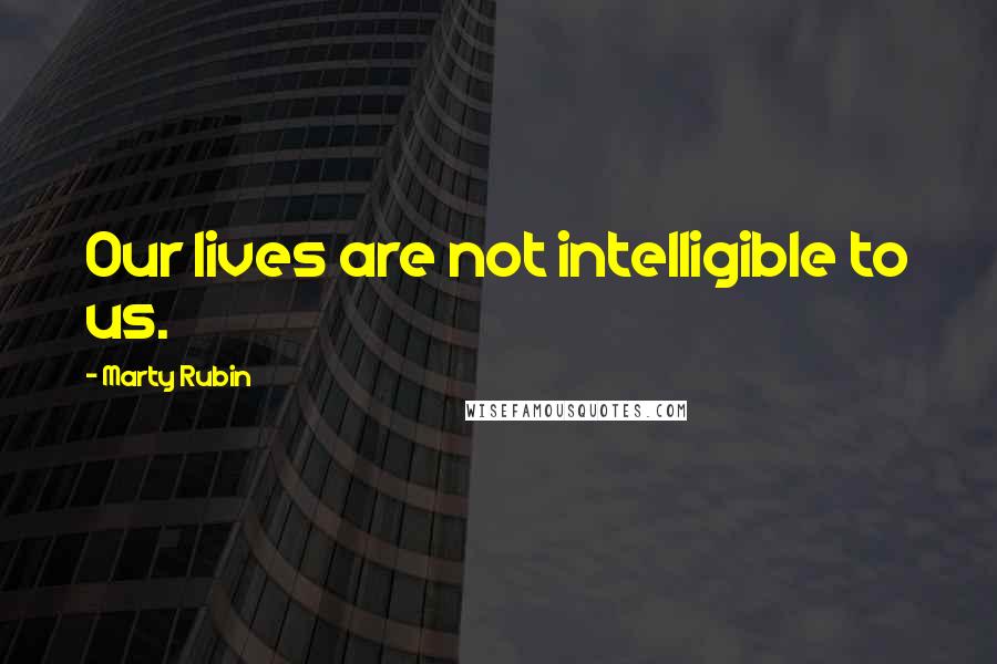 Marty Rubin Quotes: Our lives are not intelligible to us.