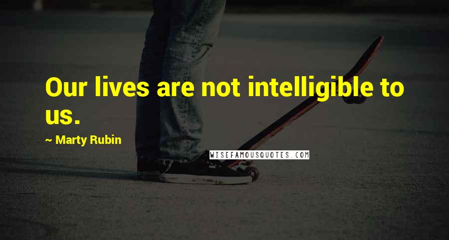 Marty Rubin Quotes: Our lives are not intelligible to us.